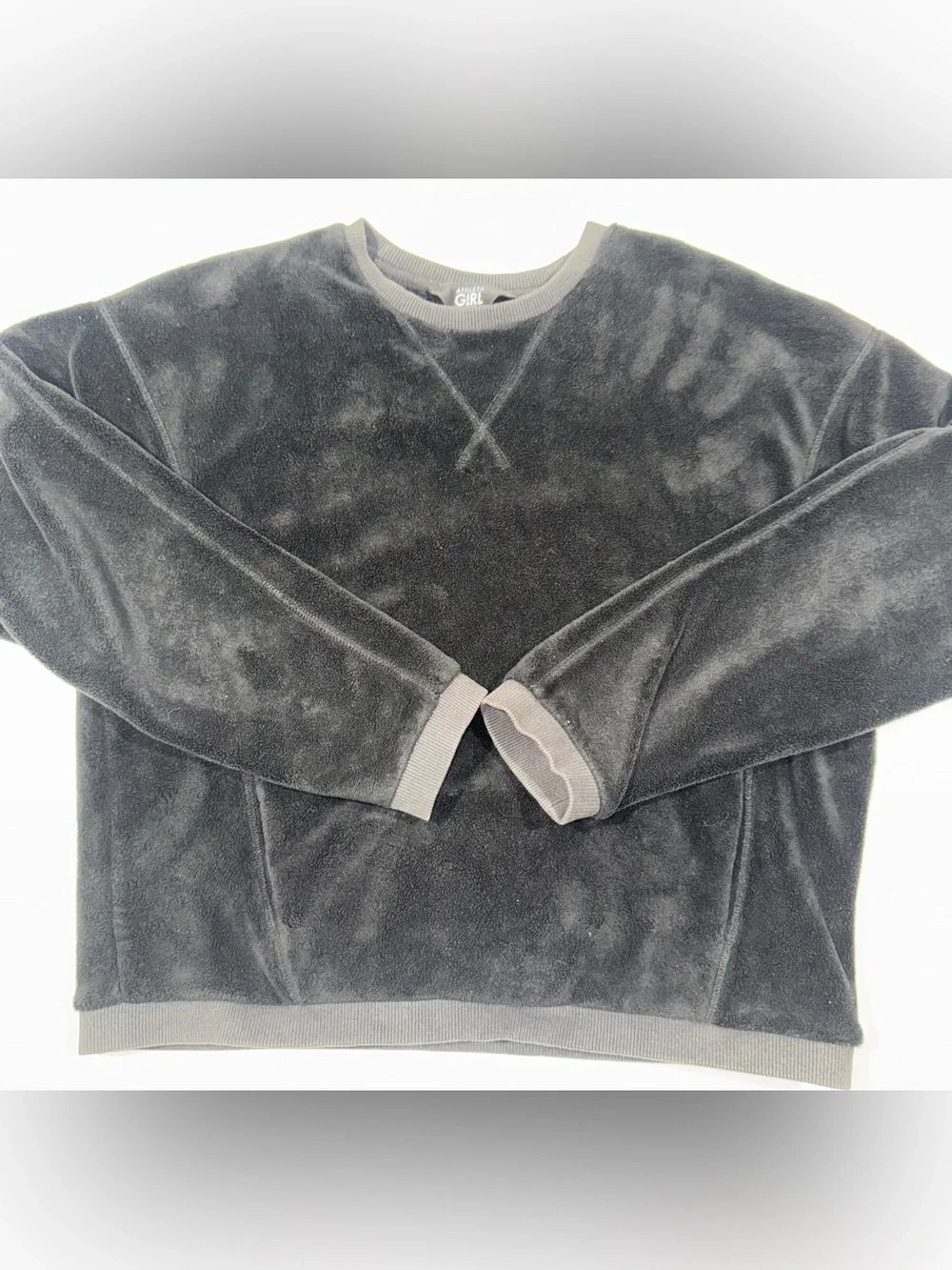 Athleta kids Black Plush Crewneck Sweater